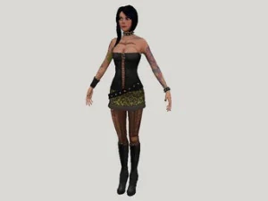 Samantha meisje tatoeage 3D Model