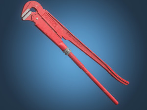 Adjustable Pipe Wrench 3D Model