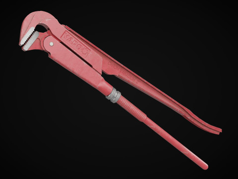Adjustable Pipe Wrench 3D Model