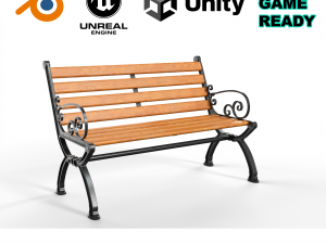 Vintage Street Bench 3D Model