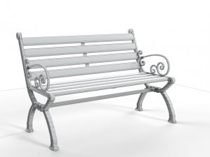 Vintage Street Bench 3D Model