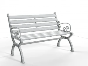 Vintage Street Bench 3D Model