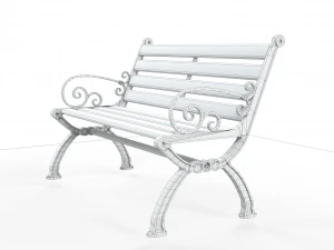 Vintage Street Bench 3D Model