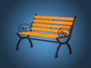Vintage Street Bench 3D Model