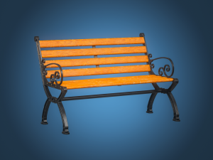 Vintage Street Bench 3D Model