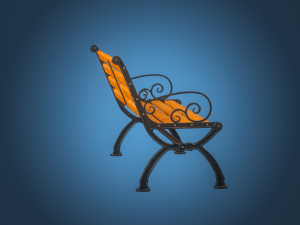 Vintage Street Bench 3D Model