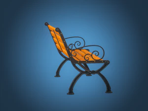 Vintage Street Bench 3D Model
