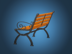 Vintage Street Bench 3D Model