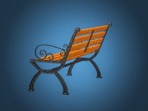 Vintage Street Bench 3D Model