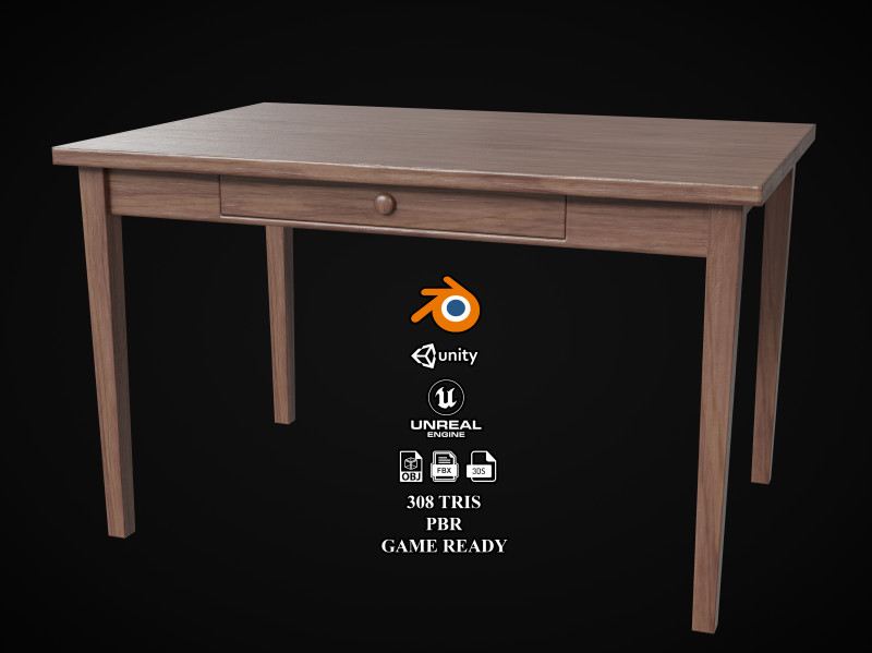 Table 3D 모델 .c4d .max .obj .3ds .fbx .stl .blend