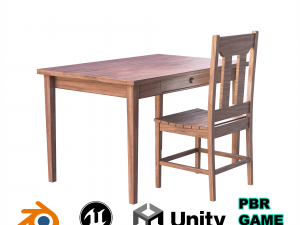 Table and Chair 3D Модель