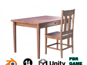 Table and Chair 3D Model