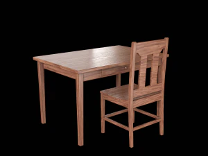 Table and Chair 3D Model
