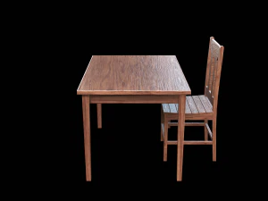 Table and Chair 3D Model