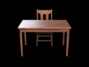 Table and Chair 3D Model