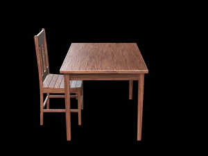 Table and Chair 3D Model