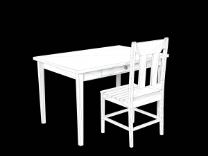 Table and Chair 3D Модель