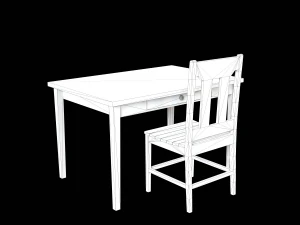 Table and Chair 3D Model