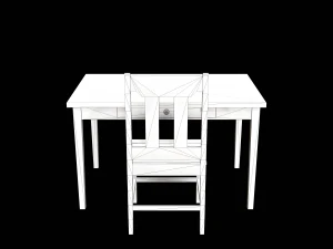 Table and Chair 3D Model