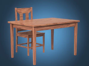Table and Chair 3D Model
