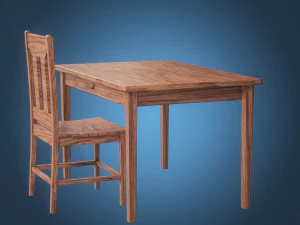 Table and Chair 3D Model