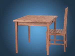 Table and Chair 3D Модель