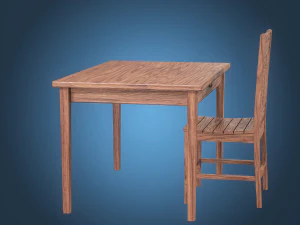 Table and Chair 3D Model