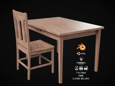 Table and Chair 3Dモデル