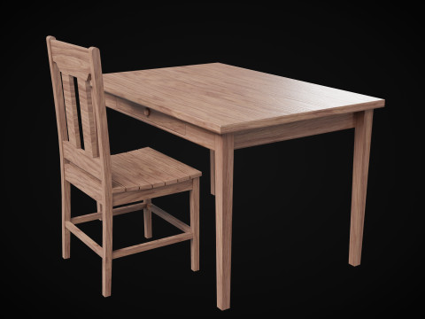 Table and Chair 3D Модель