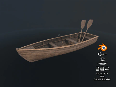 Весловий човен 3D Модель