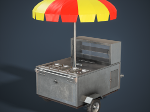 Hot Dog Cart Modelo 3D