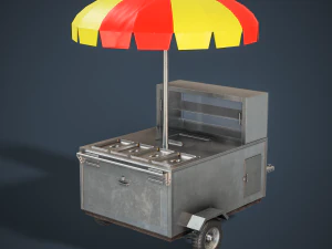 Hot Dog Cart 3D Model