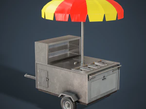Hot Dog Cart 3D Model
