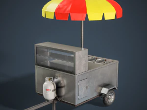 Hot Dog Cart 3D Model