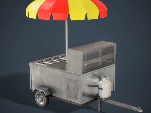 Hot Dog Cart 3D Model