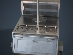Hot Dog Cart Modelo 3D