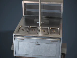 Hot Dog Cart 3D Model