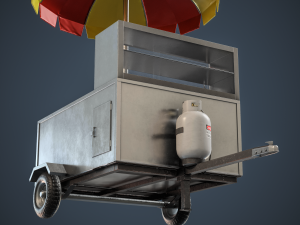 Hot Dog Cart Modelo 3D