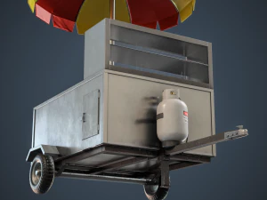 Hot Dog Cart 3D Model