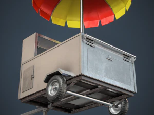 Hot Dog Cart 3D Model