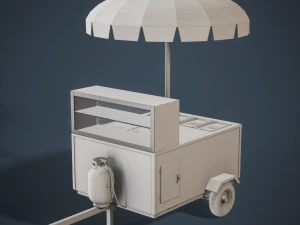 Hot Dog Cart 3D Model