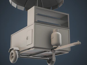 Hot Dog Cart 3D Model