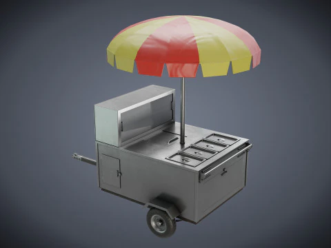 Hot Dog Cart 3D Model