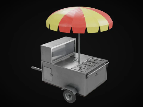 Hot Dog Cart 3D Model