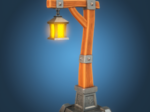 Stylized Lamp post 3D Model