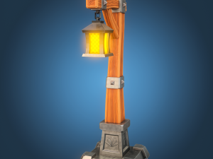 Stylized Lamp post 3D Model