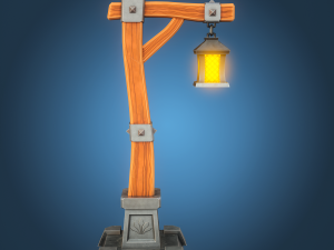 Stylized Lamp post 3D Model