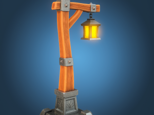 Stylized Lamp post 3D Model