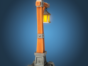 Stylized Lamp post 3D Model