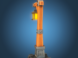 Stylized Lamp post 3D Model